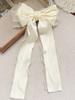 Lace Hair Bow Clip Coquette Fashion Bow Barrettes with Long Tail Ribbon for Women Christmas Valentines Wedding Prom Accessories