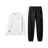 Fashionable Hoodless Round Neck Fleece Warm Long Sleeve Top Comfortable Long Pants Sweatshirt Set Men Sets AWDVH05-3+AKLVC99-1