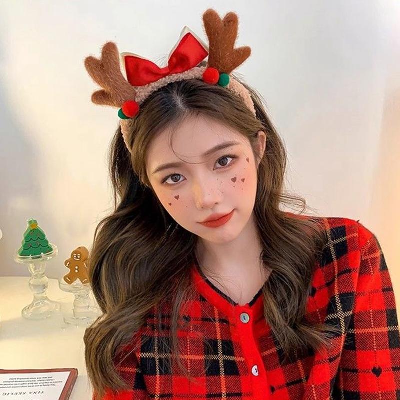 Christmas Hair Clip Cute Antlers Hairpin New Year Gifts Hairband Party Christmas Snowman Glasses Navidad Decor Hair Accessories