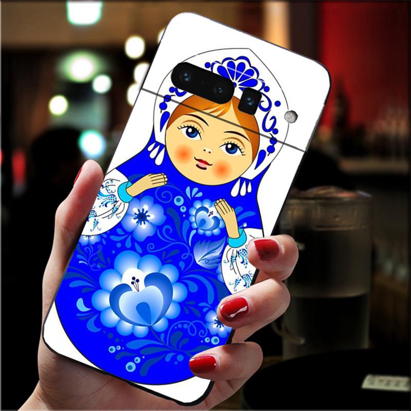 Phone Case For Google Pixel 10 9 Pro XL 9A 8 7 6 Pro Pixel 8A 7A 6A Pixel 8 7 6 5 Cute Russian Dolls Pattern Matryoshka