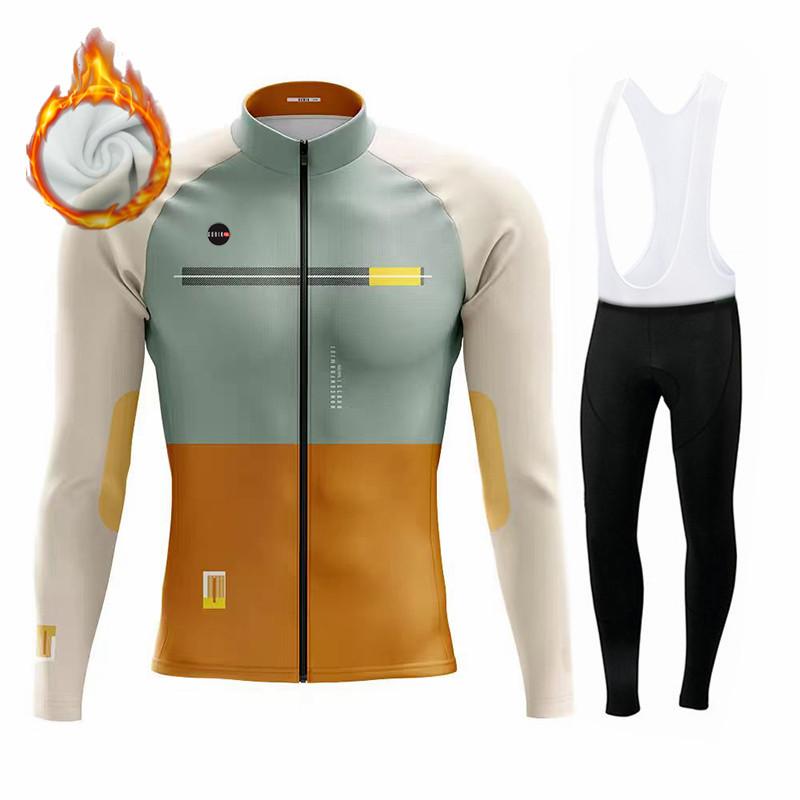 Gobikful Vinter Sykkeltrøyesett Termisk Fleece Sykkelklær Sykkelbekledning Terrengsykkel Sykkelbekledning Draktssett