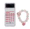 For Samsung Galaxy Z Flip 4 3 Case Love Heart Pattern Painted Transparent Silicone Bracelet Folding Shockproof Cover Accessories