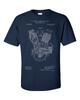 Motorcycle Internal Combustion Engine Patent TShirt Motorbike Blueprint Shirt