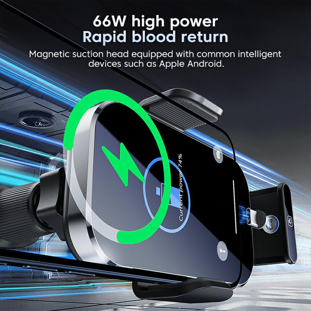 X10s 66W High Power Intelligent Induction Car Air Vent Hook Wireless Charger