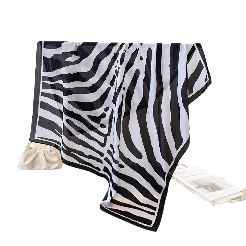 Simple High-End Simulation Silk Printing Large Square Scarf Silk Scarf Shawl Headscarf Beach Scarf Neck Protection Scarf