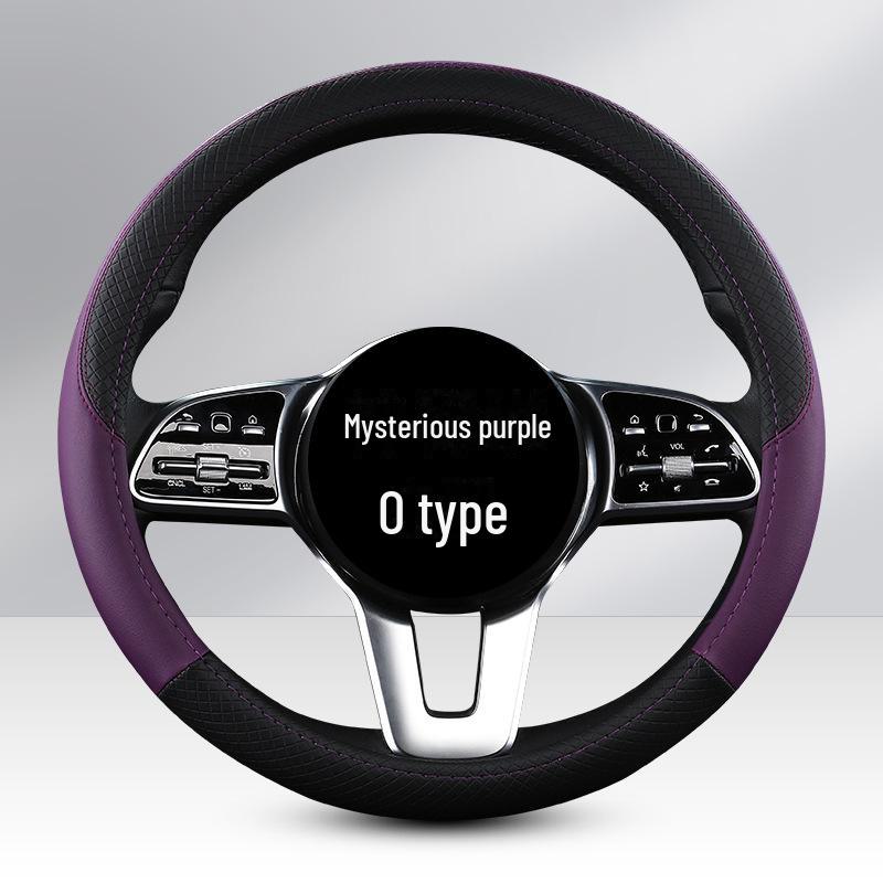 Uniwersalny Czterosezonowy Pokrowiec na Kierownicę Samochodową z PU Skóry: Odporny na zużycie, dopasowany kolorystycznie, modny pokrowiec na kierownicę do małych samochodów.