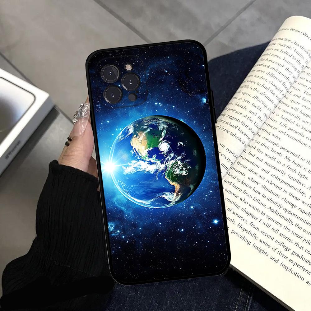 Earth Stars Space Phone Case For IPhone 16 15 14 13 12 Mini 11 Pro XS Max X XR SE 6 7 8 Plus Soft Silicone Cover