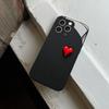 Black background and small red heart glass phone case suitable for iPhone 17 16 15 14 13 12 11Pro Max Plus shockproof back cover