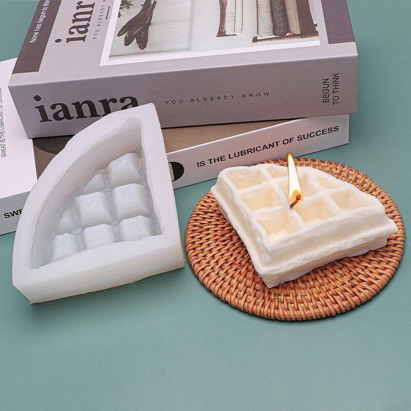 Transparent Waffle Cookies Silicone Candle Mold DIY Crafts Mold Biscuits Chocolate Soap Silicone Molds for Candle Making