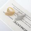 European American Zirconia Leaf Open Ring - Women's Stylish Temperament Index Finger Jewelry