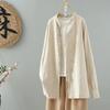 Spring Retro Design Cotton Linen Long Sleeve Women's Shirt Button Tea Costume Elegant Fashionable Business Casual