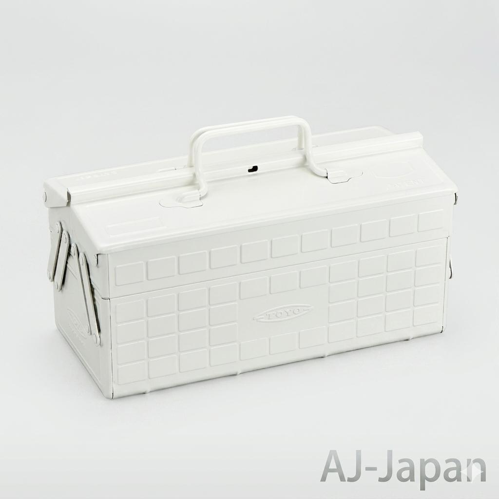 

White TOYO STEEL Tool Box ST-350W 2-Tier Openable Door Storage Case