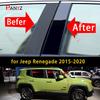 New Arrival 8PCS Polished Pillar Posts Fit For Jeep Renegade 2015-2020 Window Trim Cover BC Column Sticker Chromium Styling AMS1