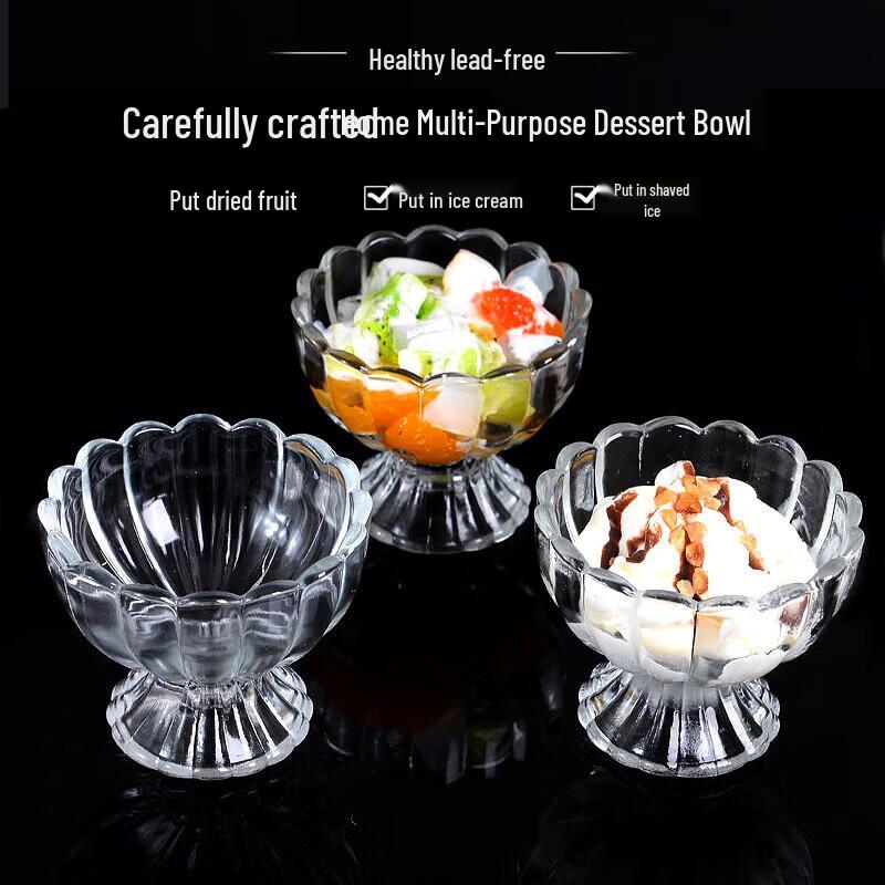 NHZHIW 160ml Düzensiz Cam Salata ve Yoğurt Kasesi