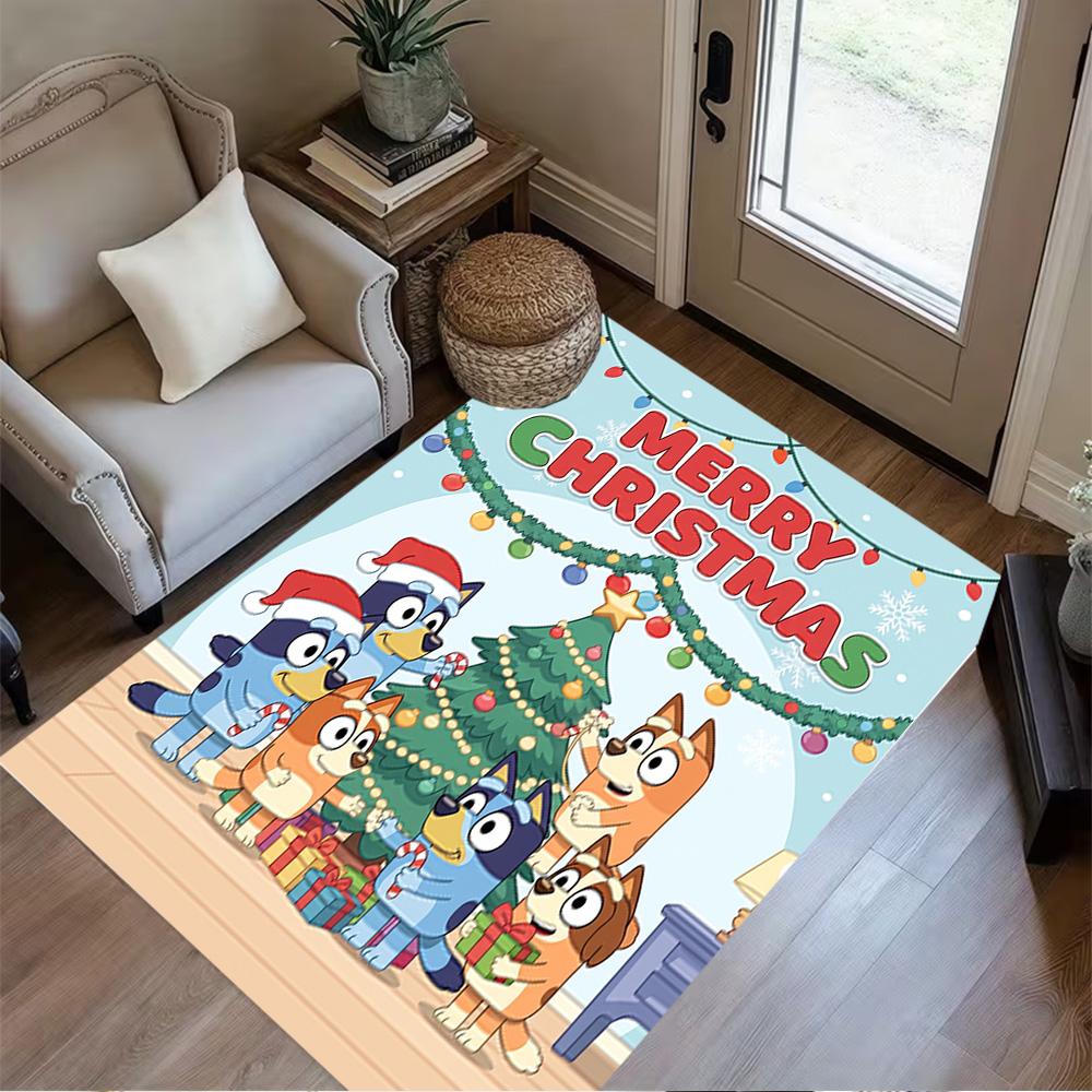 Bluey Bingo Adventure Floor Mat Suitable for Dormitory Decorate room Kitchen Game Room Antislip Carpet Anime Office Decor