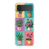 Transparent Phone Case For Samsung Galaxy Z Flip 3 4 5 6 7 Hard Folding PC Z Flip3 Flip4 Cover Vintage Stamp Puzzle