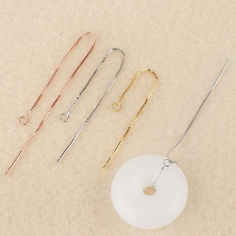

Tingxiang Handmade Stylish Closed Mouth Extra Long Tassel Hanging Earrings Sterling silver closed 6cm box ear line