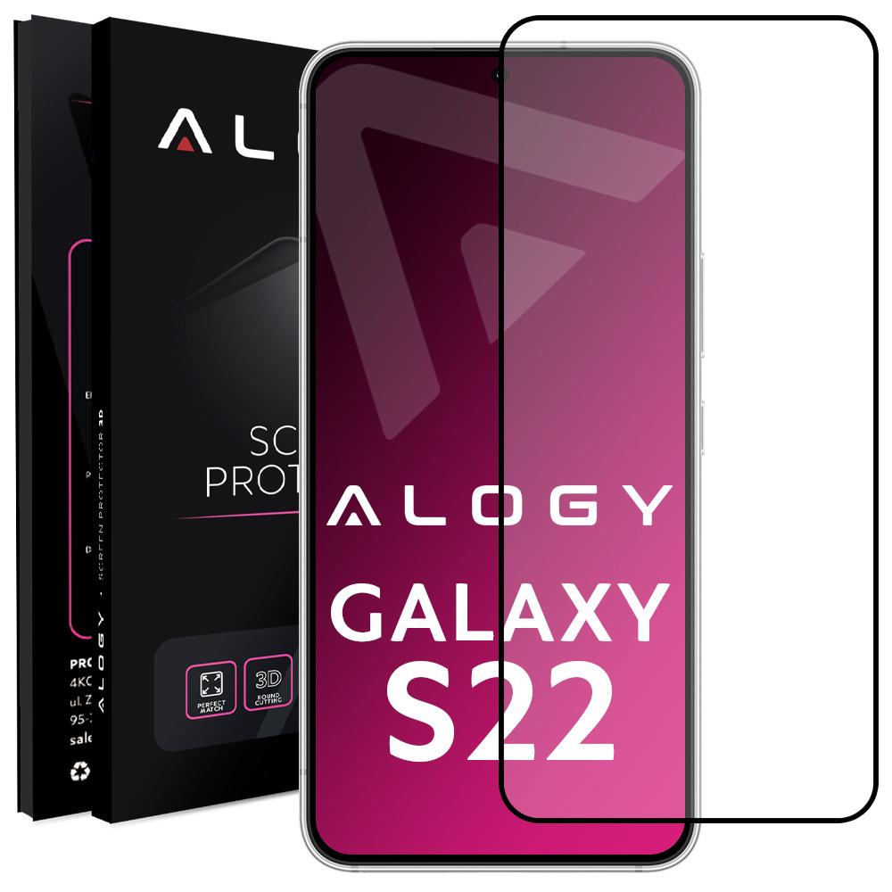 Tempered Glass for Alogy Full Glue Case Friendly for Samsung Galaxy S22 Black