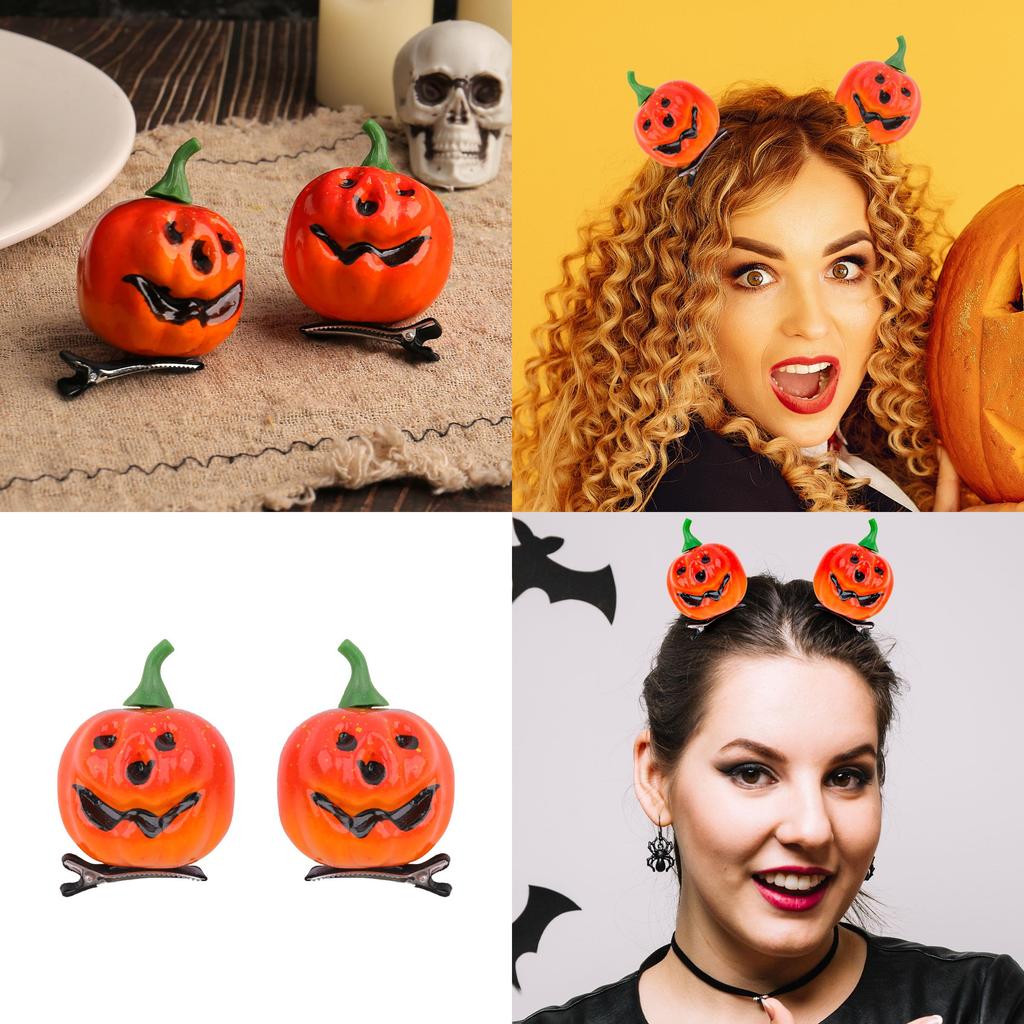 Halloween Decorative Pumpkin Hair Clip For Costume Party And Creative Headwear