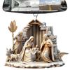 Nativity Scene Ornaments the Birth of Jesus Decor Nativity Scene Christmas Tree Decoration Acrylic Nativity Scene Pendant