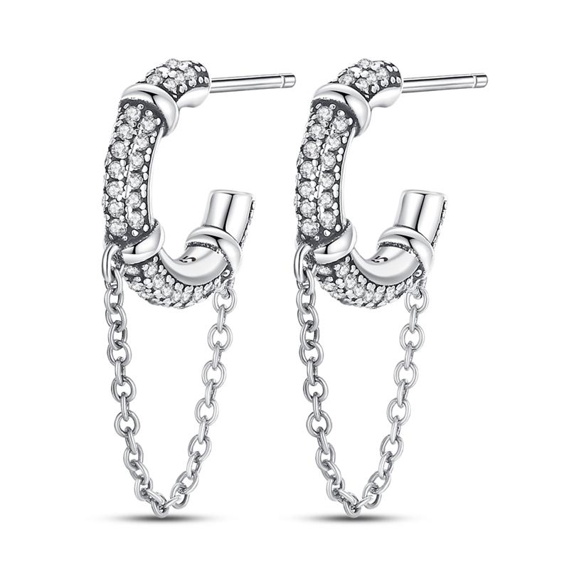 Afternoon Tea Zircon Tassel Earrings 925 Silver Jewelry Women Earrings Luxury Graduation Holiday Present