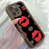 JT454 Red Lips Queen Crown for iPhone 17 16 15 14 13 Pro Max Samsung S26 S25 Ultra A17 A07 A56 A16 Xiaomi 15T Redmi 15c 14C 13C Note 11 12 Soft Case