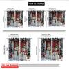2pcs 2D Flat Printing Merry Christmas Popular Curtains Snowmen Christmas Door Gifts 100% Polyester Fabric Without Electricity