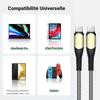 Chargeur Secteur Rapide 25W - compatible iPhone - USB-C - Câble 60W - Noir - 1 mètre - e.F.Connection