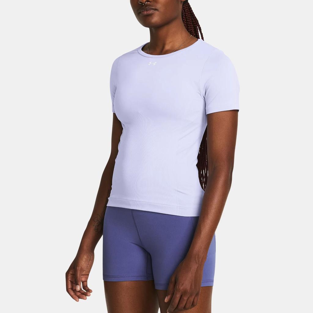 Under Armour Solid Color Breathable Casual Sports Short Sleeve T-Shirt Women Tops Light-Purple 1379149-539