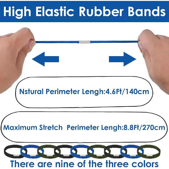 9PCS Large Rubber Bands for 55, 65 Gallon Trash Cans, Garbage Can Elastic Bands