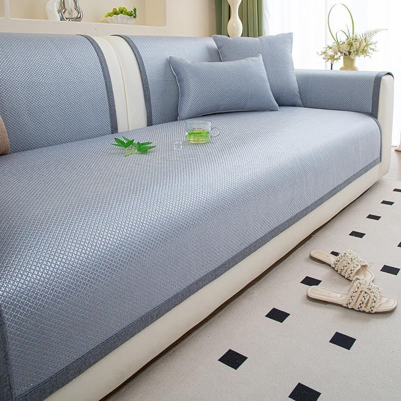 New Modern Simple Rattan Sofa Cushion Summer Sofa Mat Summer Seat Cushion Fixed Cover Towel