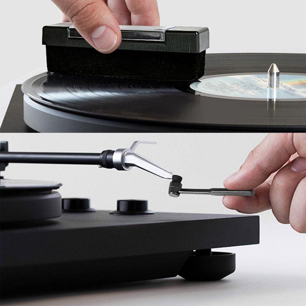 Portable Record Player Cleaning Kit Soft Bristles Cleaner Cleaning Brush Set  Fit for Turntables