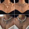 Cold Wind Love Pearl Pendant Necklace Jewelry Display Personality Tassel Alloy Chain Necklace