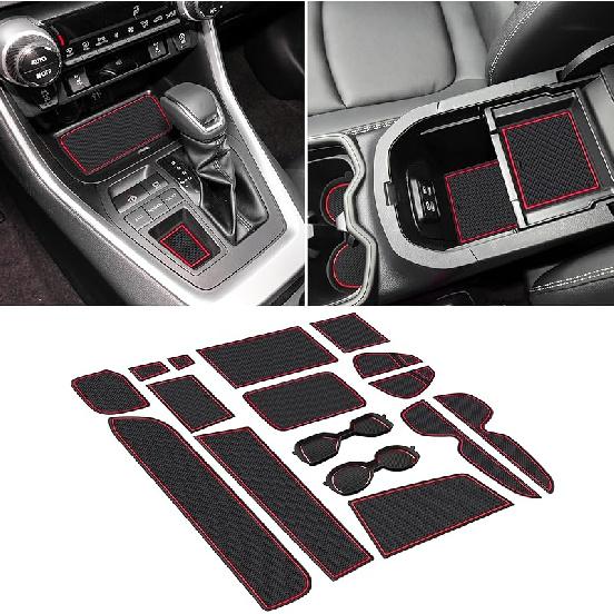 SENSHINE 3D Cup Holder Erts For Toyota Rav4 Accessories 2025 2024      Silicone Cup Coaster Mat Center Console Liner Protector Pad For Toyota Rav4