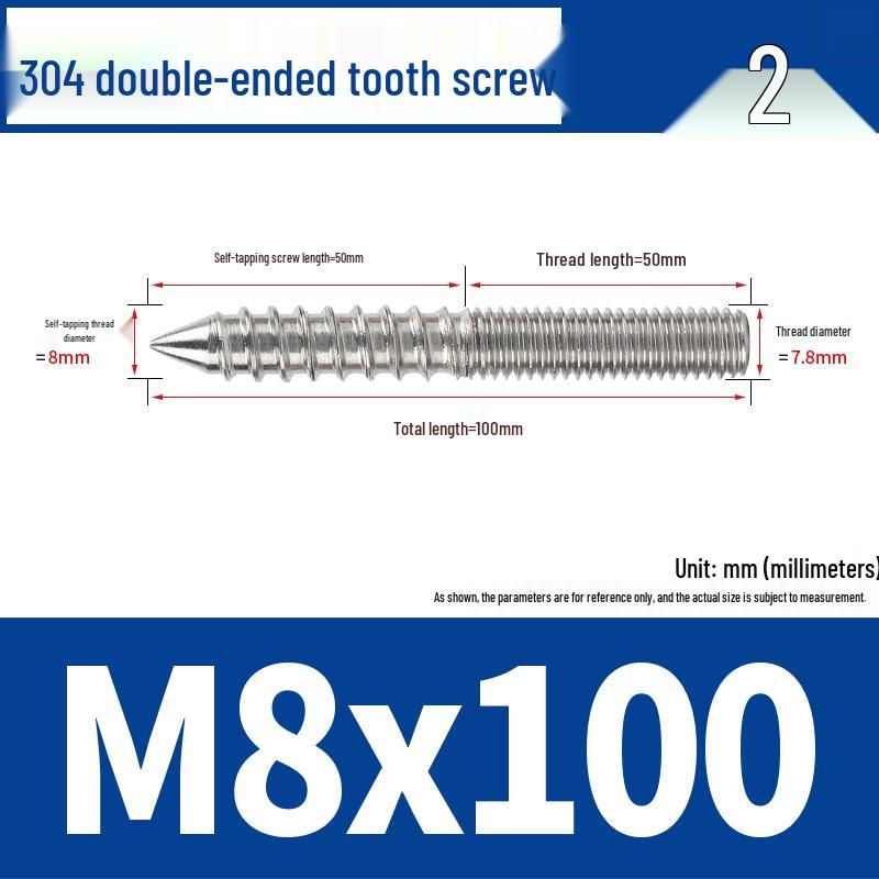 Śruba samogwintująca ze stali nierdzewnej 304 z podwójnym łbem i gniazdem sześciokątnym do mebli, ostro zakończona, M4 M5 M6 M8.