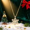 Christmas Snowflake Necklace for Women, Winter Romantic Christmas Gifts, Elegant Lady Micro-set Neck Chain