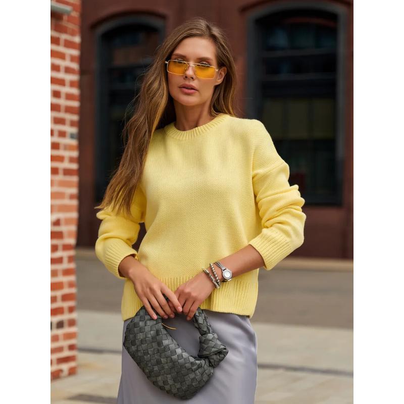 Fall Winter Oversized Sweaters for Women Casual Crewneck Pullover Long Sleeve Fuzzy Chunky Knit Tops Blouse Women's Warm Pullover Sweater Tops Outfits