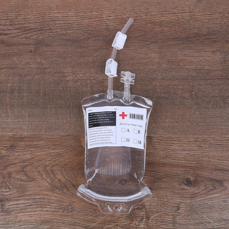 400ml průhledný PVC opakovaně použitelný sáček na krevní energetický nápoj Halloween vampire sáček