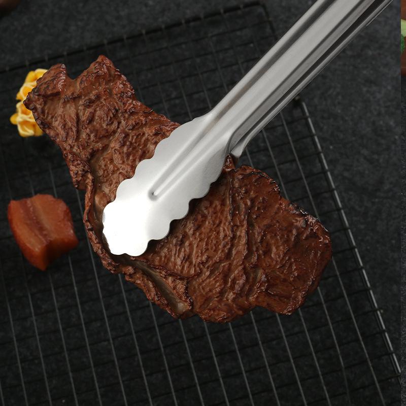 Stainless Steel Food Tongs for BBQ, Steak, Grilled Meat & Vegetables