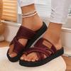2025 New Summer Women's Flat Slippers Light Foam Sole Large Size Slippers Casual Open-toed Beach Sandals