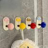 Cute Dopamine Bathroom No Punching Strong Load-bearing Adhesive Hook Home Wall Mounted Hanger Bathroom Clothes Cap Kitchen Hook