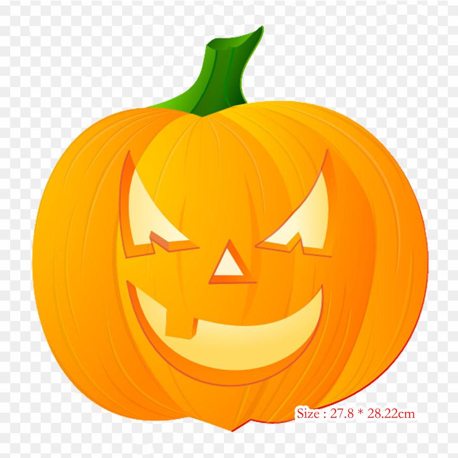 Halloween Pumpkin Jack O' Lantern Halloween Iron On Heat Transfer Printing Vinyl Patches Sticker for Clothes DIY Appliques Washable Patches