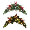 Xmas Swag Decoration Table Centerpiece Artificial Decorative Swag with Berries Pine Cone Red Bow Xmas Balls for Table Fireplace