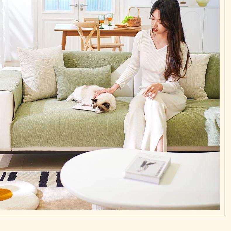 Vier Jahreszeiten Universal Neues Chenille Rutschfestes Kissen Einfacher Leder Sofaüberwurf Couchüberwurf Stoffhandtuch Luxus Sofakissen