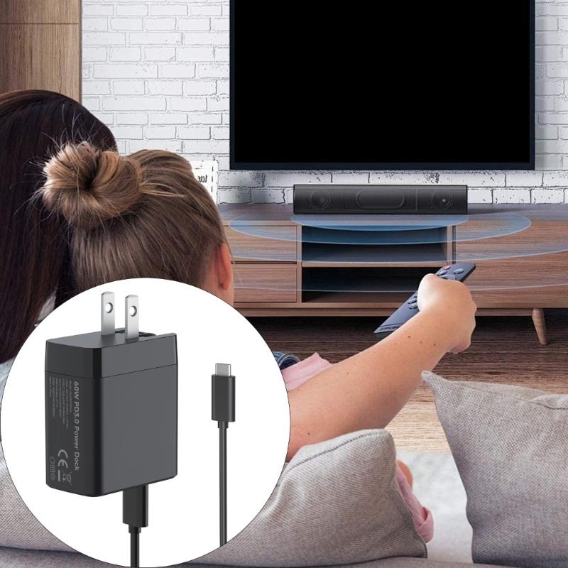 Fast Charging Adapter Gaming Accessory 60W Charging Power Dock for NS2 Portable TV Docking Station Support 4K@60Hz