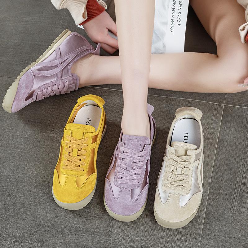 Leder Retro Weichsohle Deutsche Trainingsschuhe Seide Flachsohle Forrest Gump Schuhe Frühling Neu Freizeit Sportschuhe