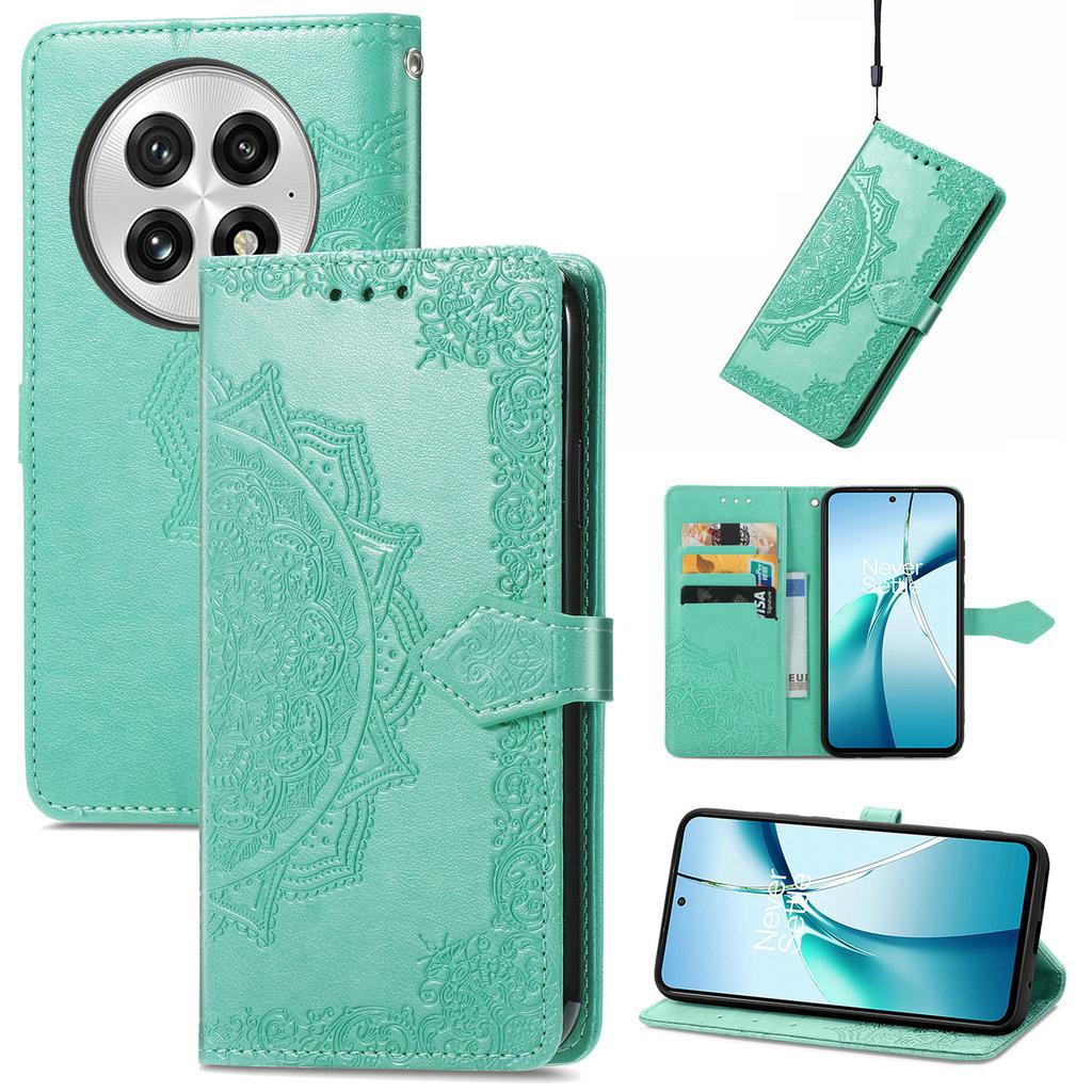 For OnePlus 13 Lommebokdeksel Mandala Blomst Lær Telefondeksel Stativ