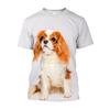3D Puppy Dog Printed T-shirty Men Oversized Baggy Cavalier King Charles Spaniel Graphic T Shirts Streetwear Cute Clothes