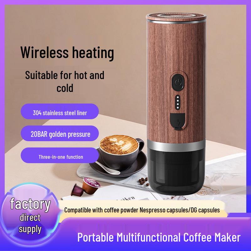 Wireless Portable Capsule Coffee Maker for Home, Car, or Outdoors
