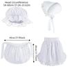 Creative Cosplay Maid Apron Hat Set Lace Trim White Half Apron Short with Pocket Lolita Bonnet Hat Restaurant Work Chef Waiter